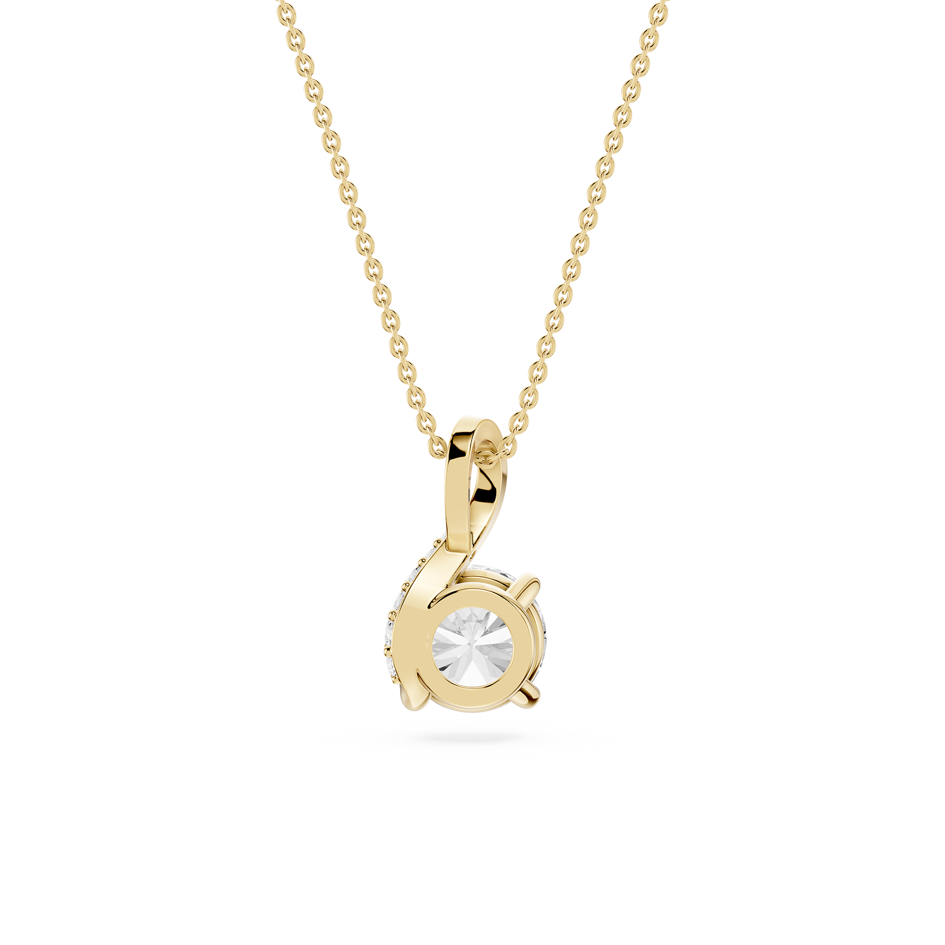 Round Lab Grown Diamond Twisted Bail Pendant Necklace