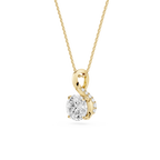 Round Lab Grown Diamond Twisted Bail Pendant Necklace