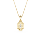 Oval Cut Lab Grown Diamond Bezel Pendant Necklace