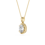 Oval Lab Grown Diamond Solitaire Pendant Necklace