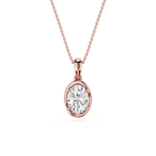 Oval Cut Lab Grown Diamond Bezel Pendant Necklace