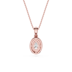 Oval Cut Lab Grown Diamond Bezel Pendant Necklace