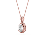Oval Lab Grown Diamond Solitaire Pendant Necklace