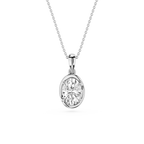 Oval Cut Lab Grown Diamond Bezel Pendant Necklace