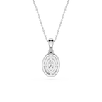 Oval Lab Grown Diamond Solitaire Pendant Necklace