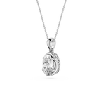 Oval Cut Lab Grown Diamond Bezel Pendant Necklace
