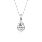 Pear Cut Lab Grown Diamond Bezel Pendant Necklace