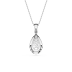 Pear Cut Lab Grown Diamond Bezel Pendant Necklace