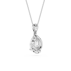 Pear Cut Lab Grown Diamond Bezel Pendant Necklace