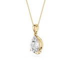 Pear Cut Lab Grown Diamond Bezel Pendant Necklace