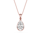 Pear Cut Lab Grown Diamond Bezel Pendant Necklace