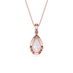 Pear Cut Lab Grown Diamond Bezel Pendant Necklace
