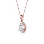 Pear Cut Lab Grown Diamond Bezel Pendant Necklace