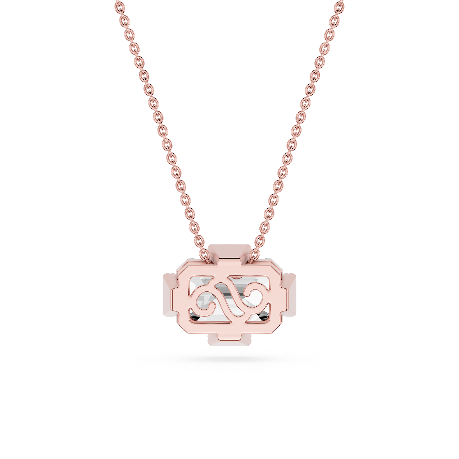 Emerald Cut Lab Grown Diamond East And West Pendant