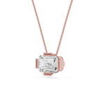 Emerald Cut Lab Grown Diamond East And West Pendant