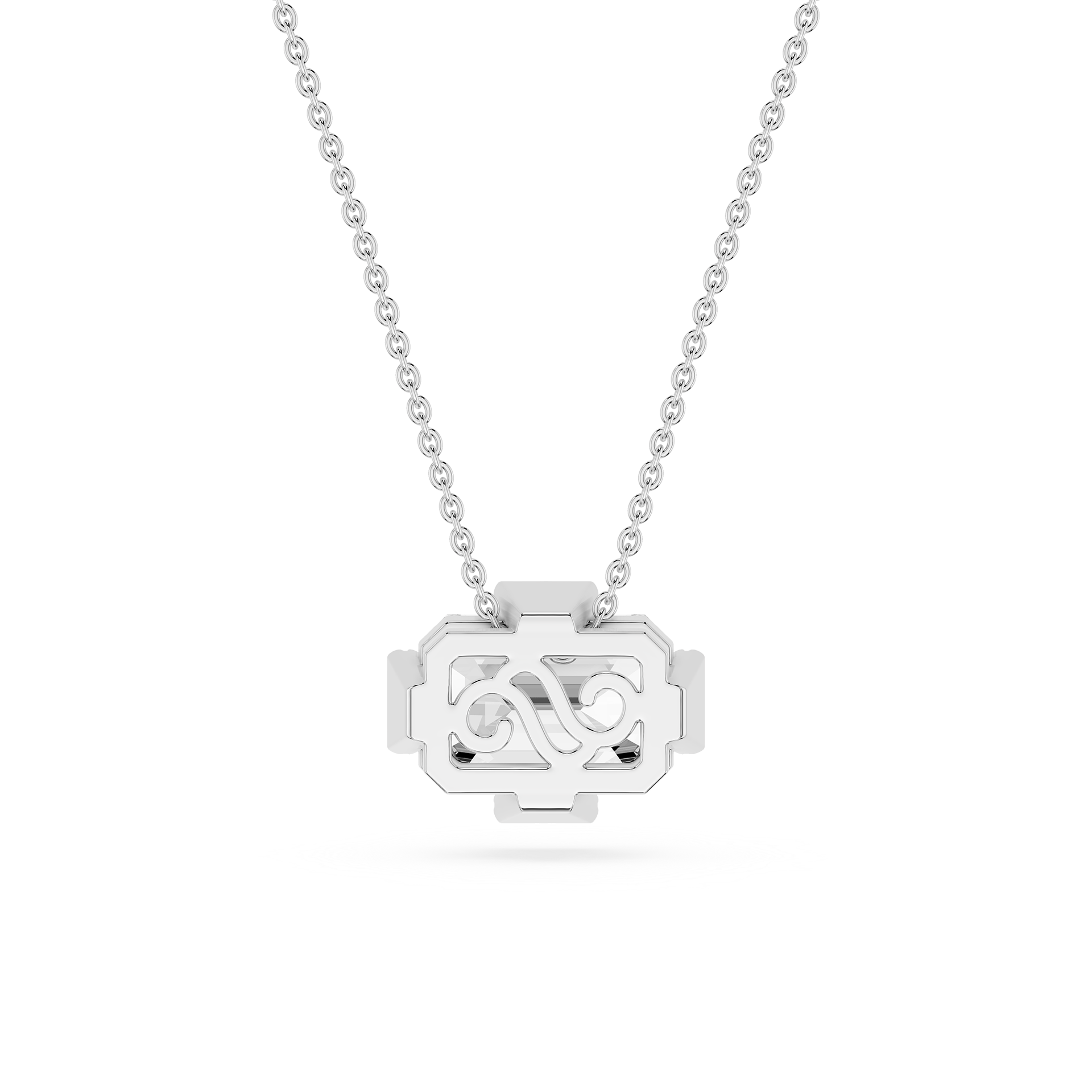 Emerald Cut Lab Grown Diamond East And West Pendant