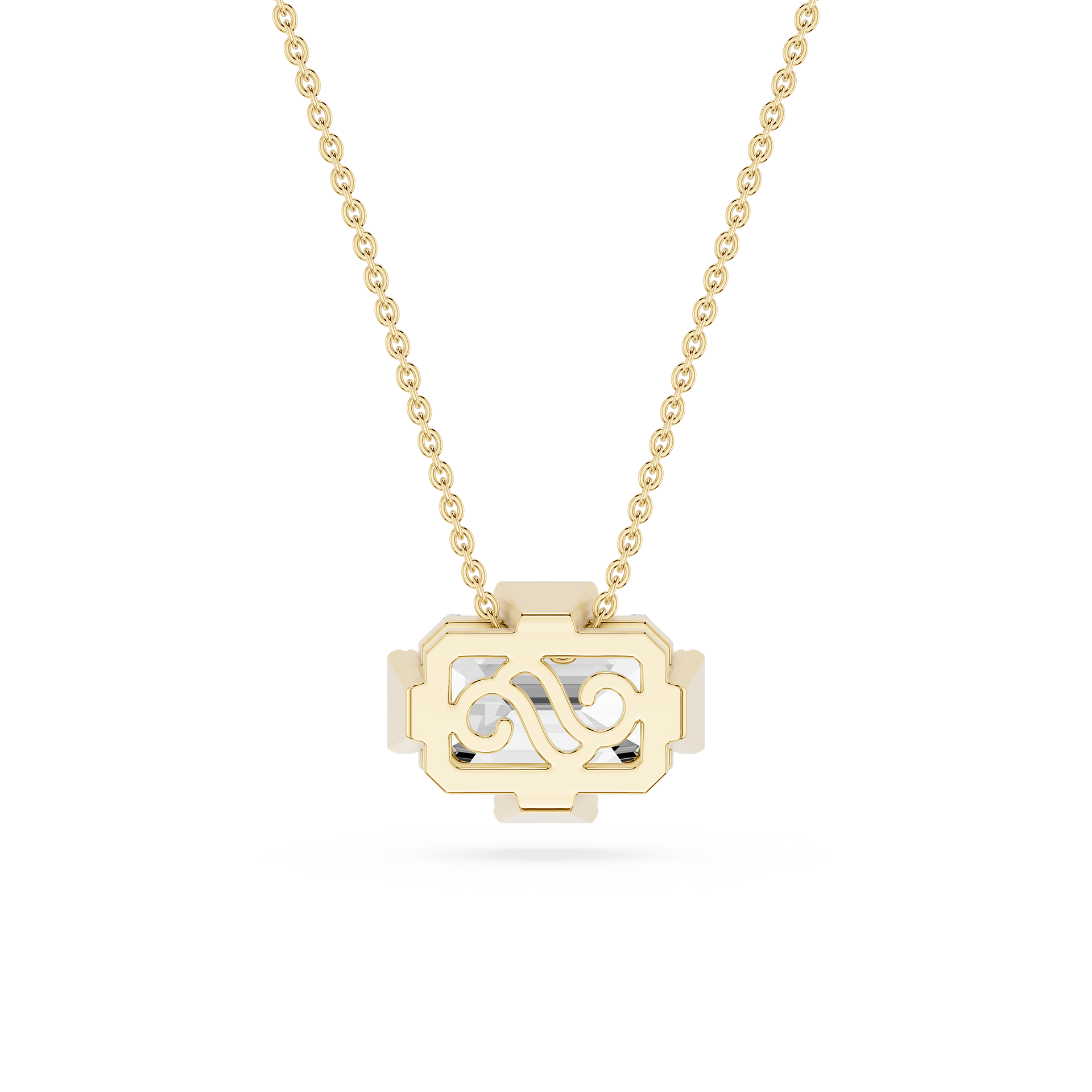Emerald Cut Lab Grown Diamond East And West Pendant