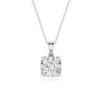Princess Cut Lab Grown Diamond Basket Pendant Necklace