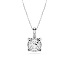 Princess Cut Lab Grown Diamond Basket Pendant Necklace