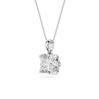 Princess Cut Lab Grown Diamond Basket Pendant Necklace
