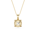 Princess Cut Lab Grown Diamond Basket Pendant Necklace