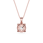 Princess Cut Lab Grown Diamond Basket Pendant Necklace