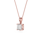 Princess Cut Lab Grown Diamond Compass Pendant Necklace