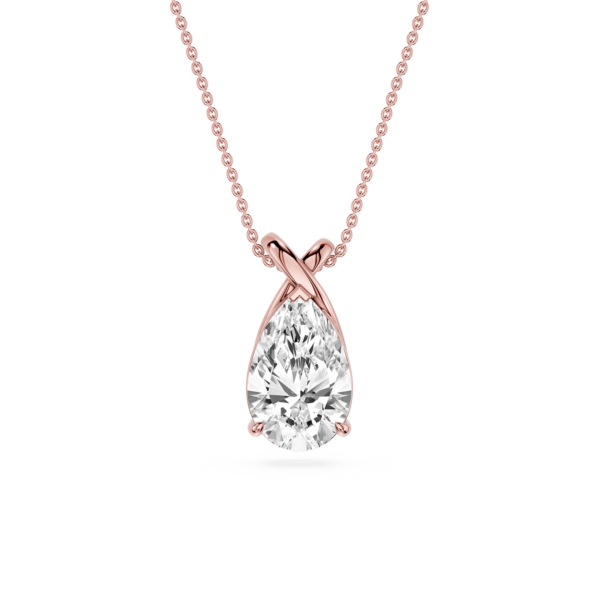 Pear Cut Lab Grown Diamond Infinity Bail Pendant Necklace