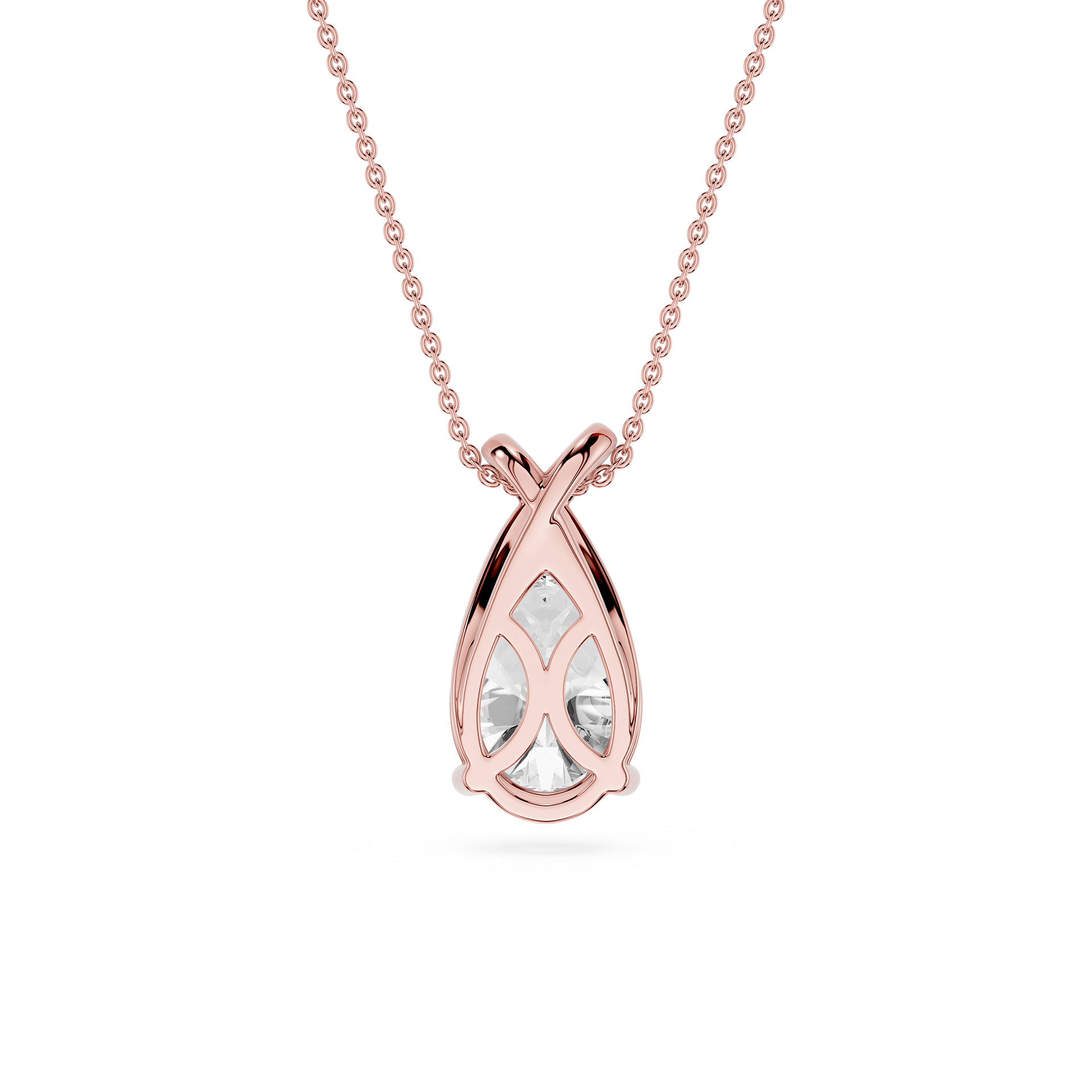 Pear Cut Lab Grown Diamond Infinity Bail Pendant Necklace