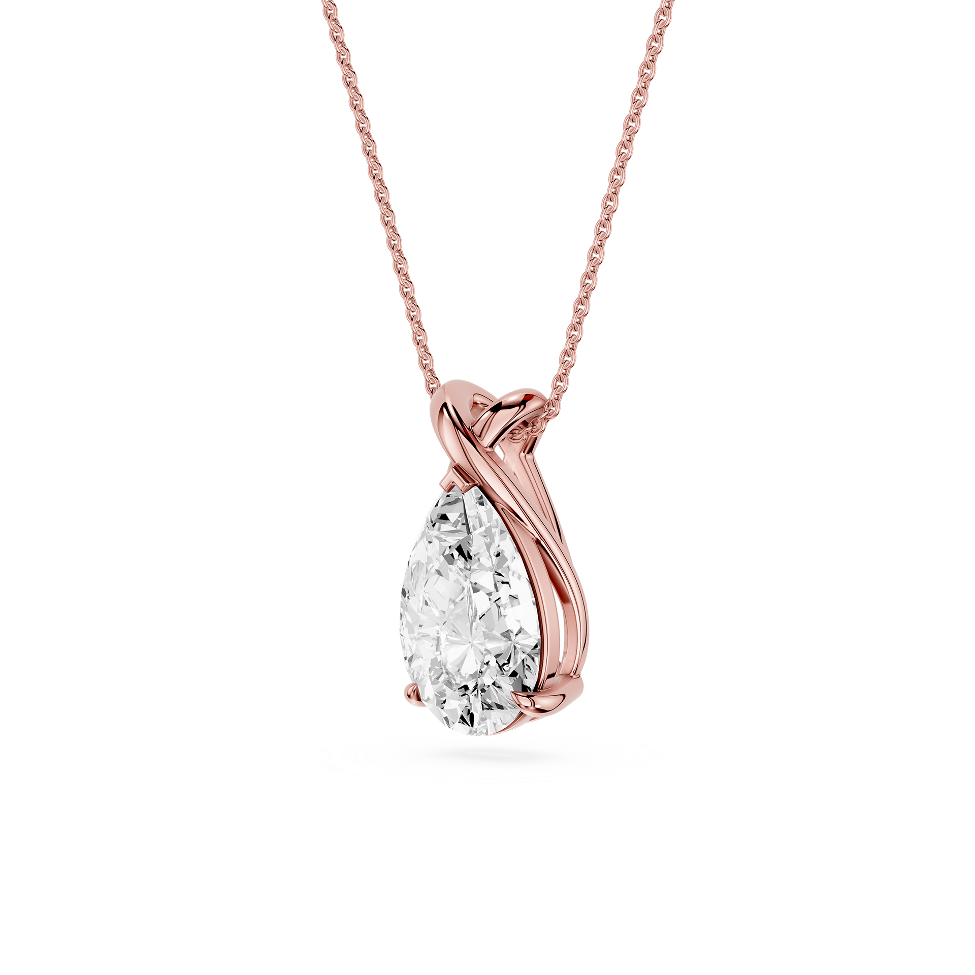 Pear Cut Lab Grown Diamond Infinity Bail Pendant Necklace