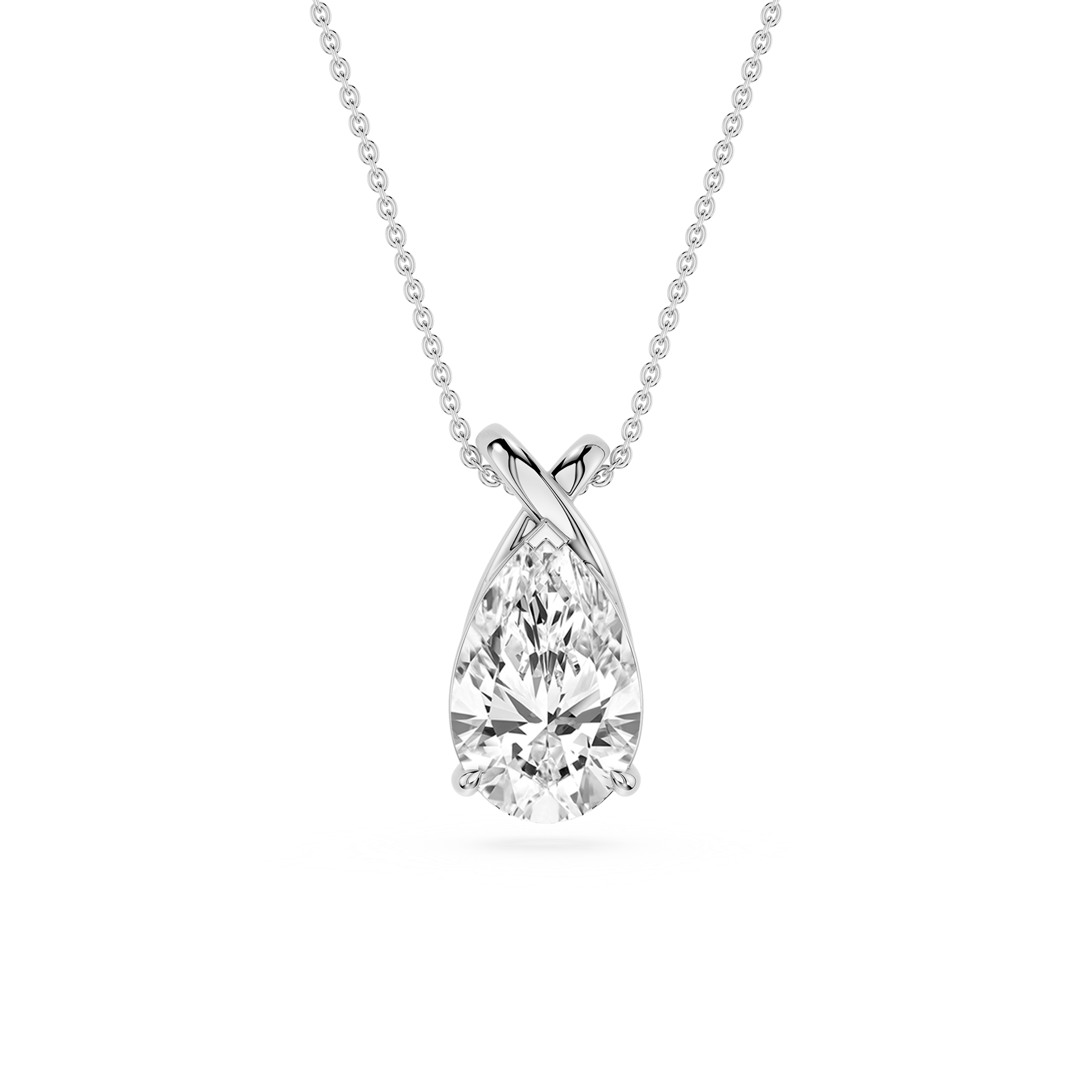 Pear Cut Lab Grown Diamond Infinity Bail Pendant Necklace