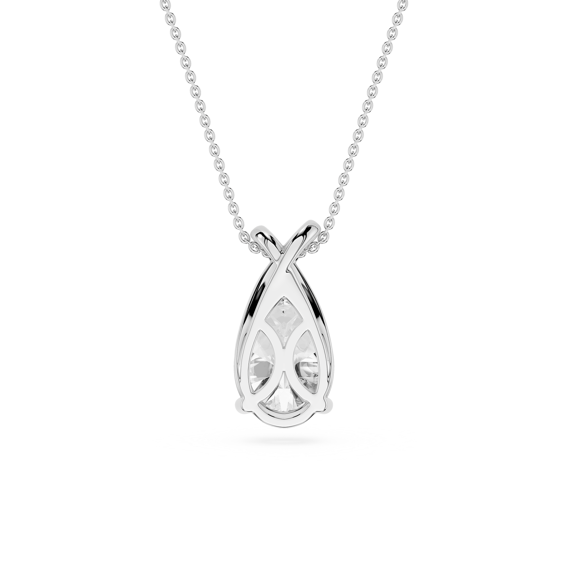 Pear Cut Lab Grown Diamond Infinity Bail Pendant Necklace