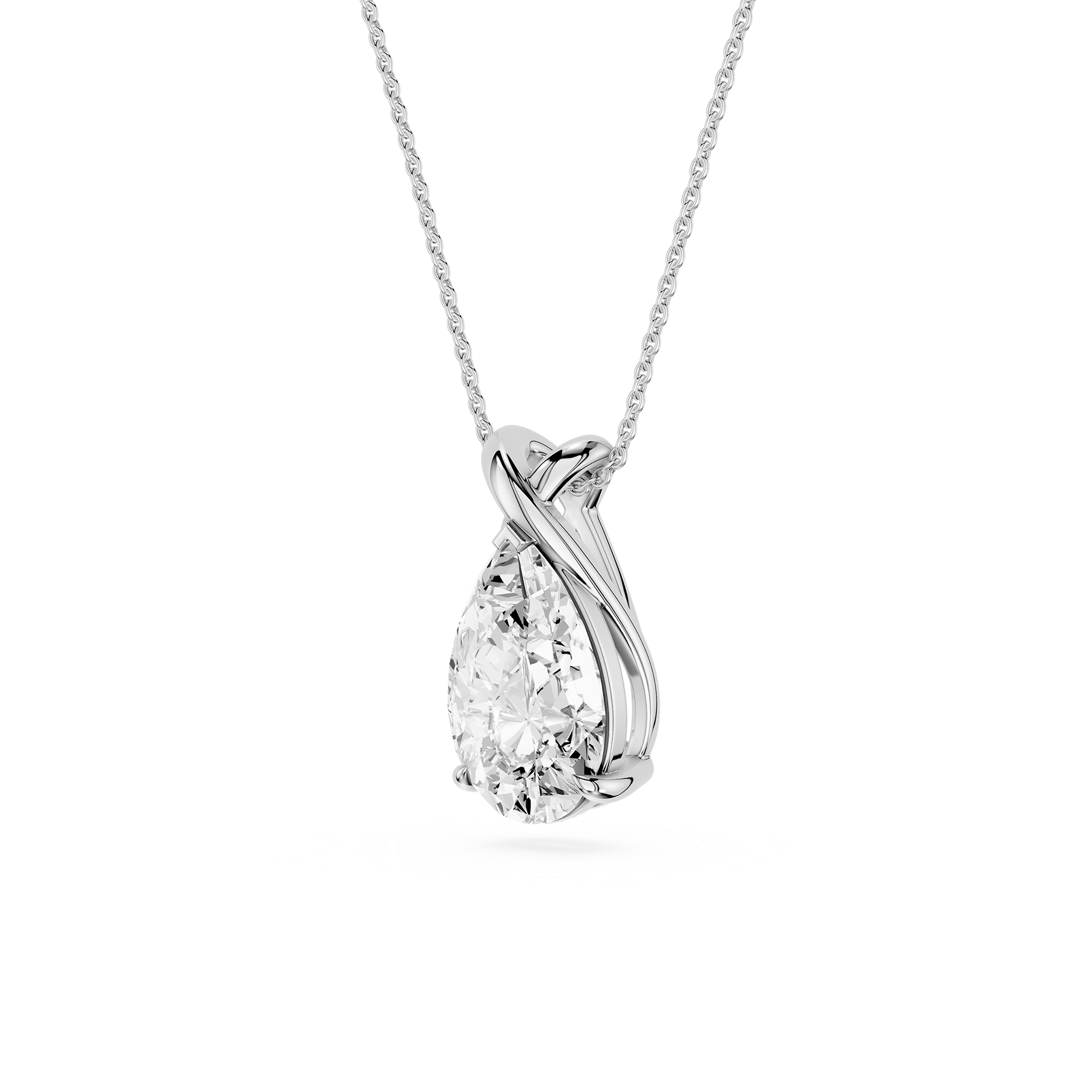 Pear Cut Lab Grown Diamond Infinity Bail Pendant Necklace