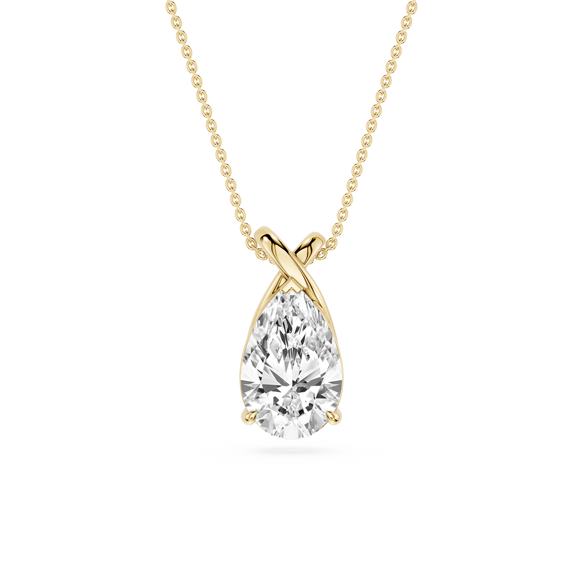 Pear Cut Lab Grown Diamond Infinity Bail Pendant Necklace