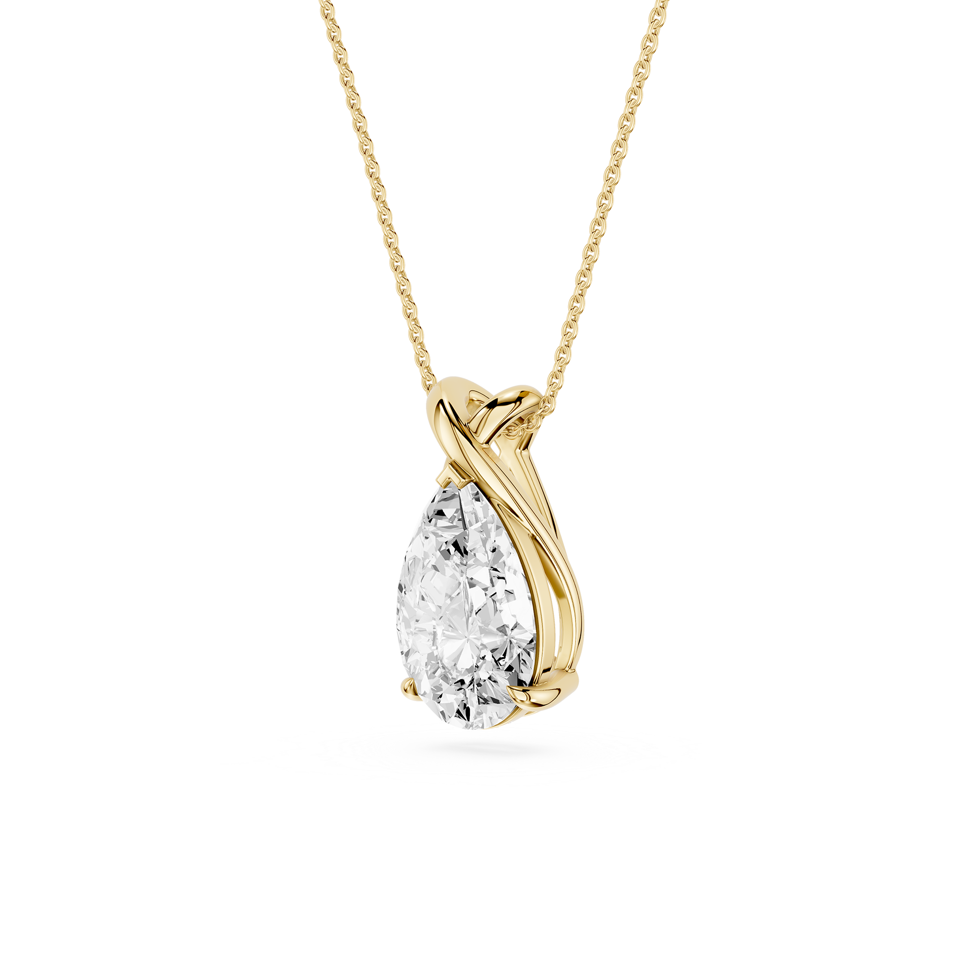 Pear Cut Lab Grown Diamond Infinity Bail Pendant Necklace