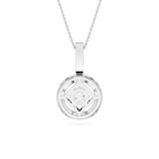 Round Lab Grown Diamond Geometric Halo Pendant Necklace