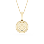 Round Lab Grown Diamond Geometric Halo Pendant Necklace