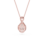 Oval Cut Lab Grown Diamond Infinity Bezel Pendant Necklace