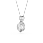 Oval Cut Lab Grown Diamond Infinity Bezel Pendant Necklace