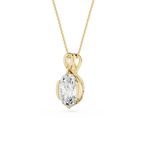 Oval Cut Lab Grown Diamond Infinity Bezel Pendant Necklace