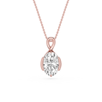 Oval Cut Lab Grown Diamond Infinity Bezel Pendant Necklace