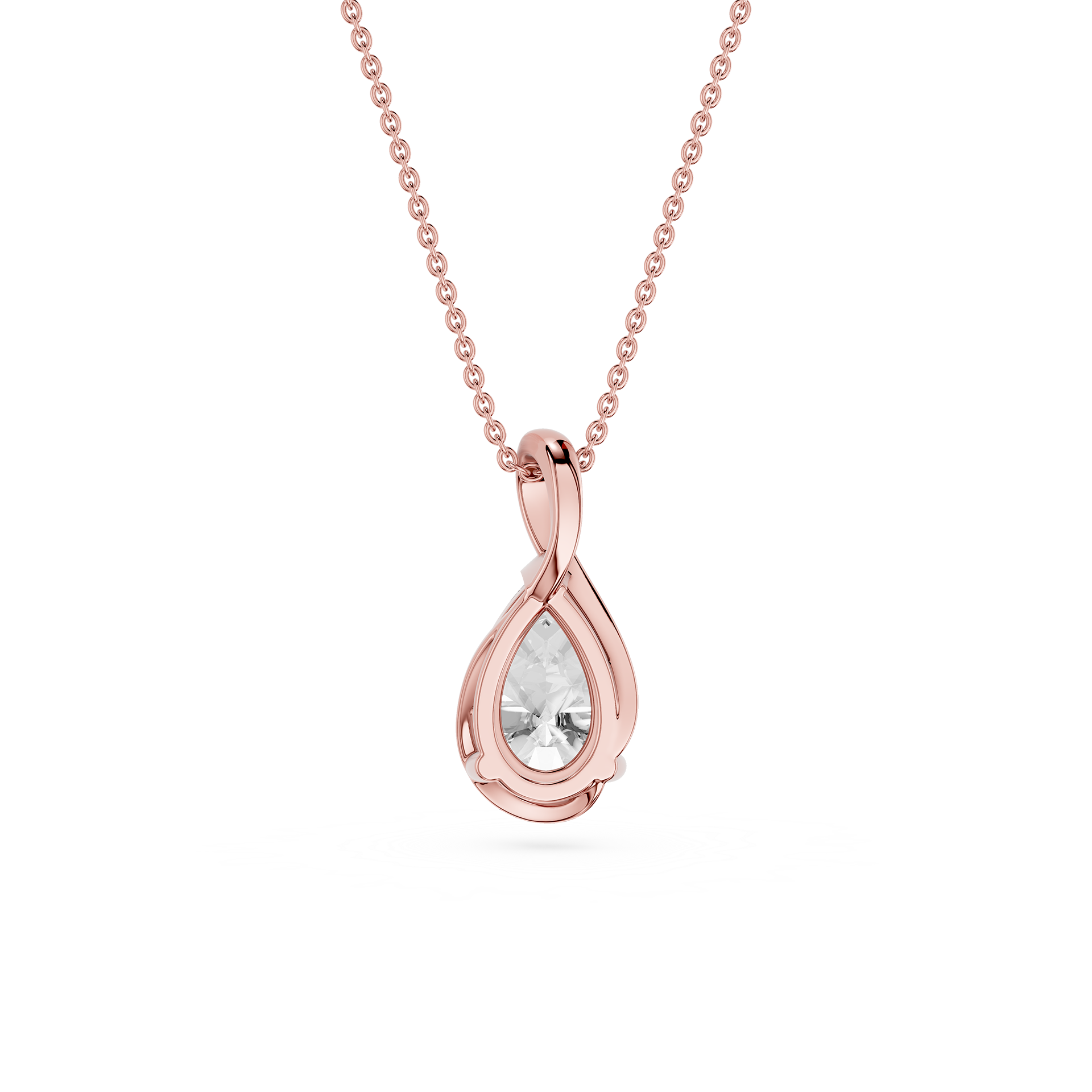Pear Cut Lab Grown Diamond Twist Wrap Pendant Necklace