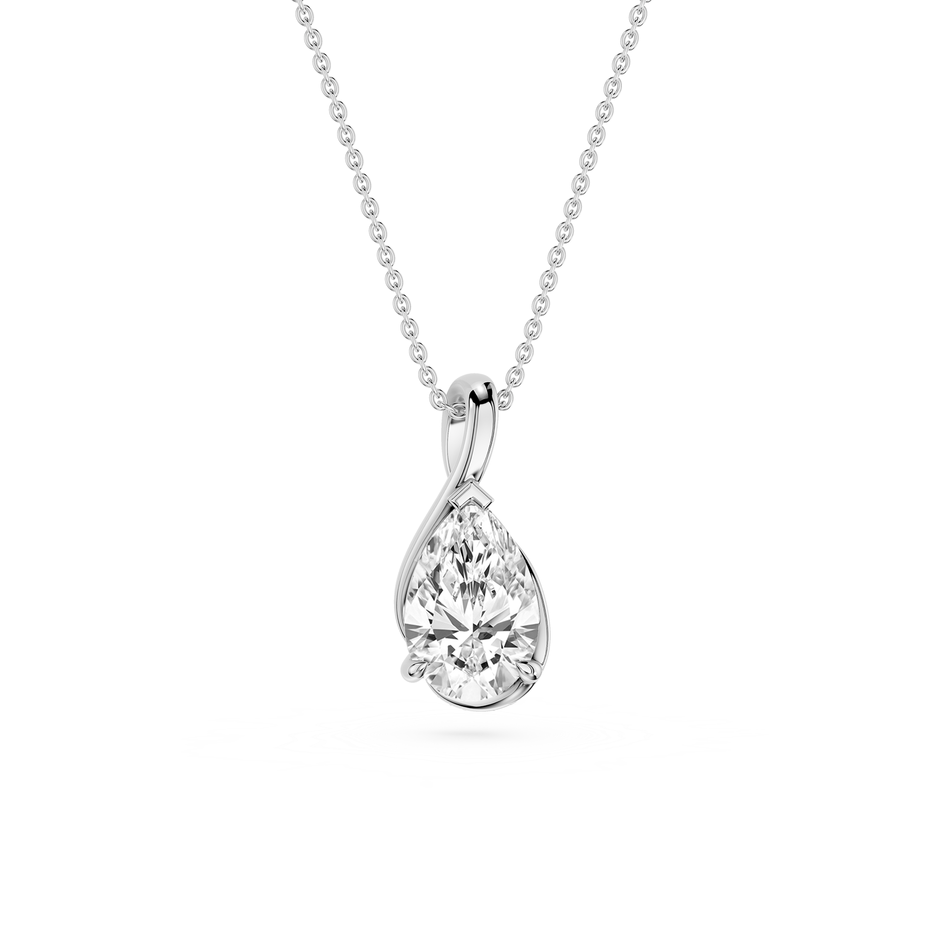 Pear Cut Lab Grown Diamond Twist Wrap Pendant Necklace