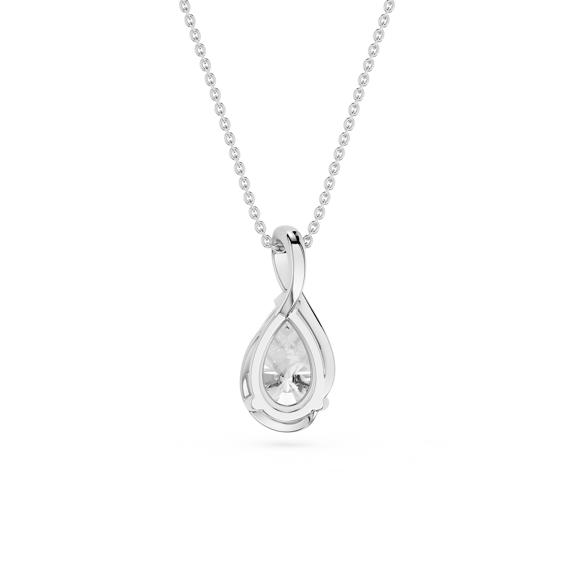 Pear Cut Lab Grown Diamond Twist Wrap Pendant Necklace