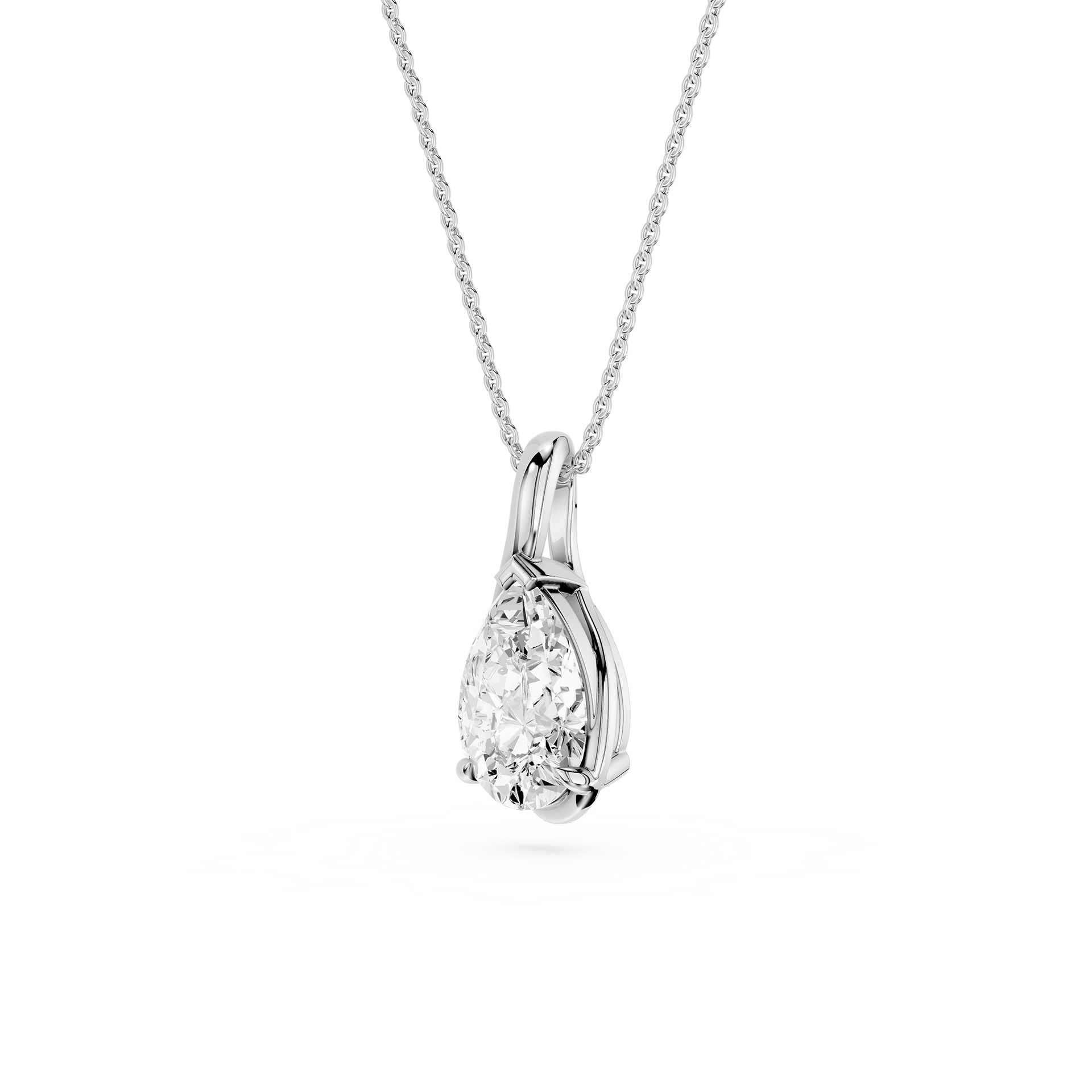 Pear Cut Lab Grown Diamond Twist Wrap Pendant Necklace