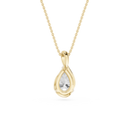 Pear Cut Lab Grown Diamond Twist Wrap Pendant Necklace