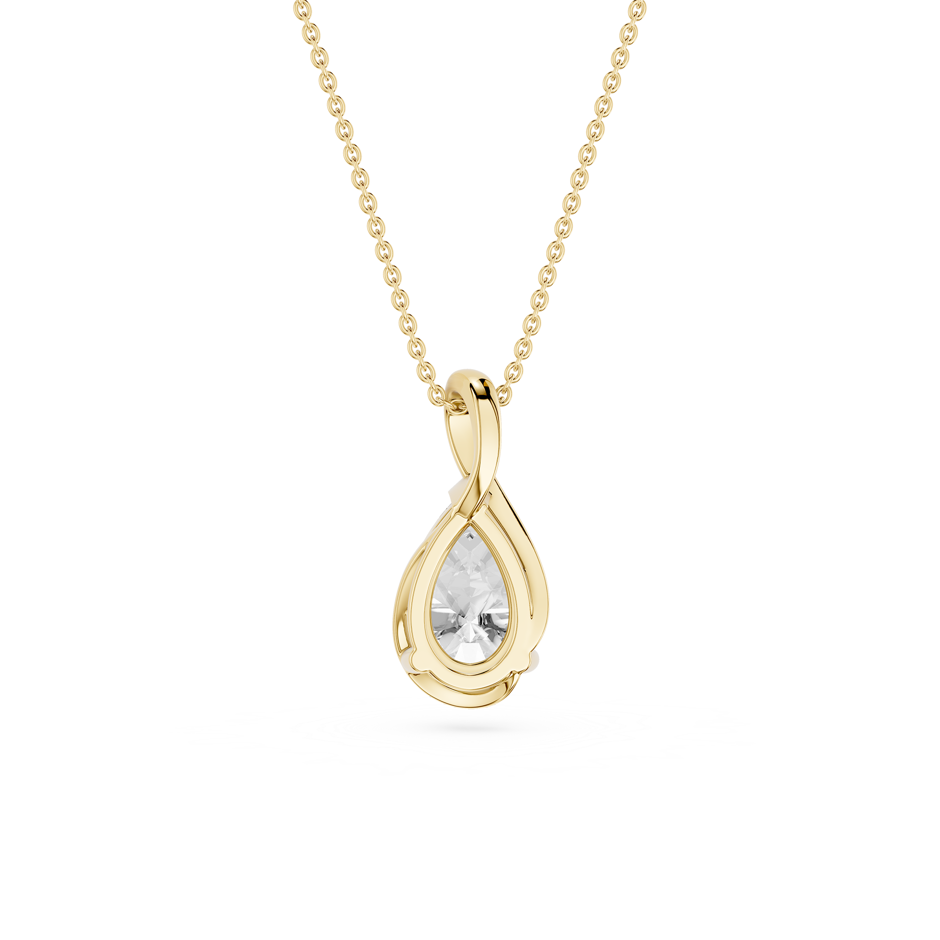 Pear Cut Lab Grown Diamond Twist Wrap Pendant Necklace