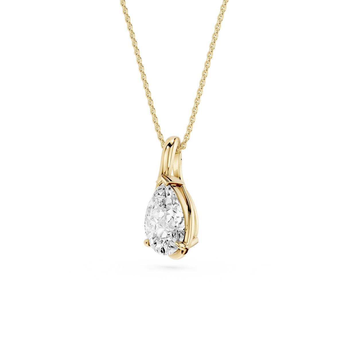 Pear Cut Lab Grown Diamond Twist Wrap Pendant Necklace