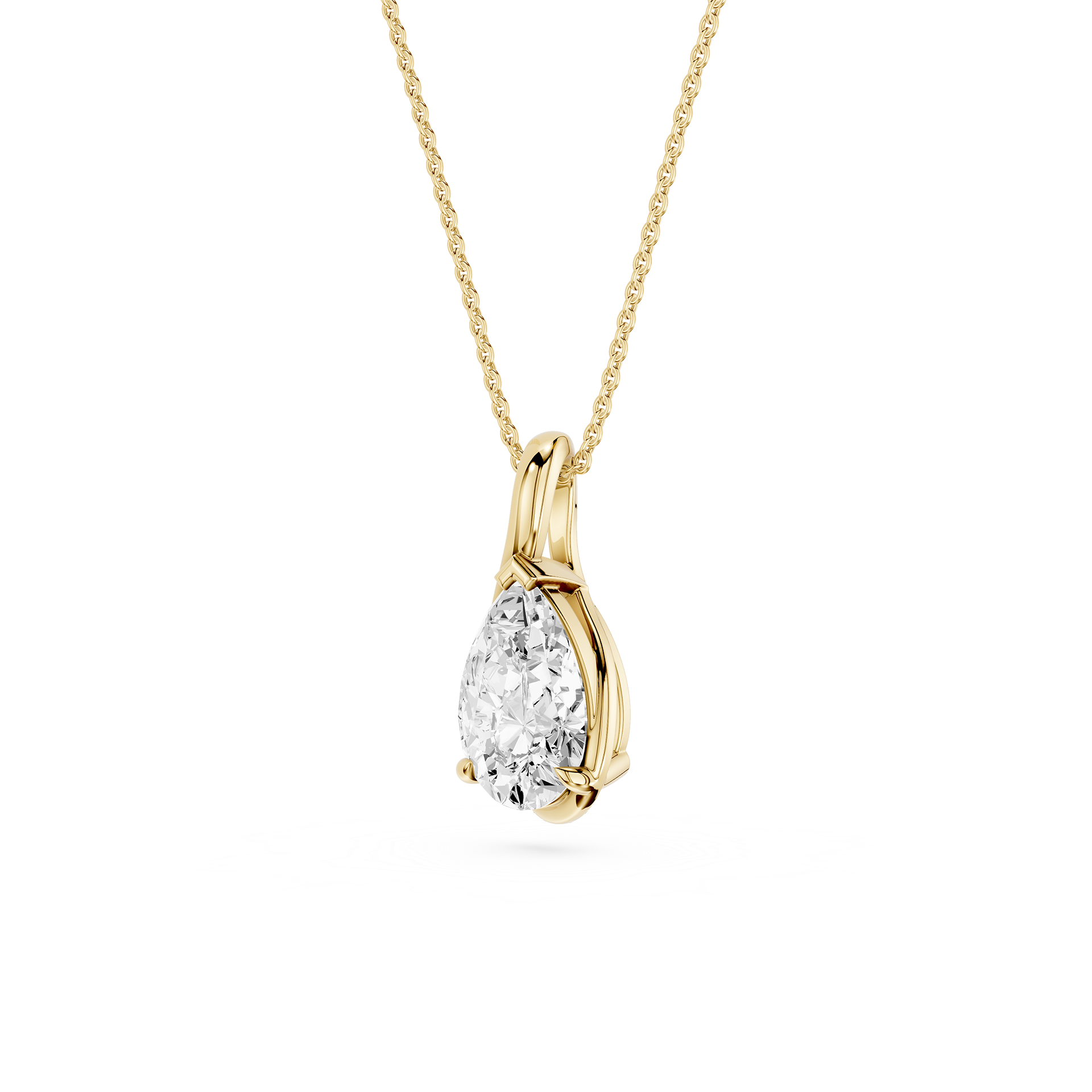 Pear Cut Lab Grown Diamond Twist Wrap Pendant Necklace