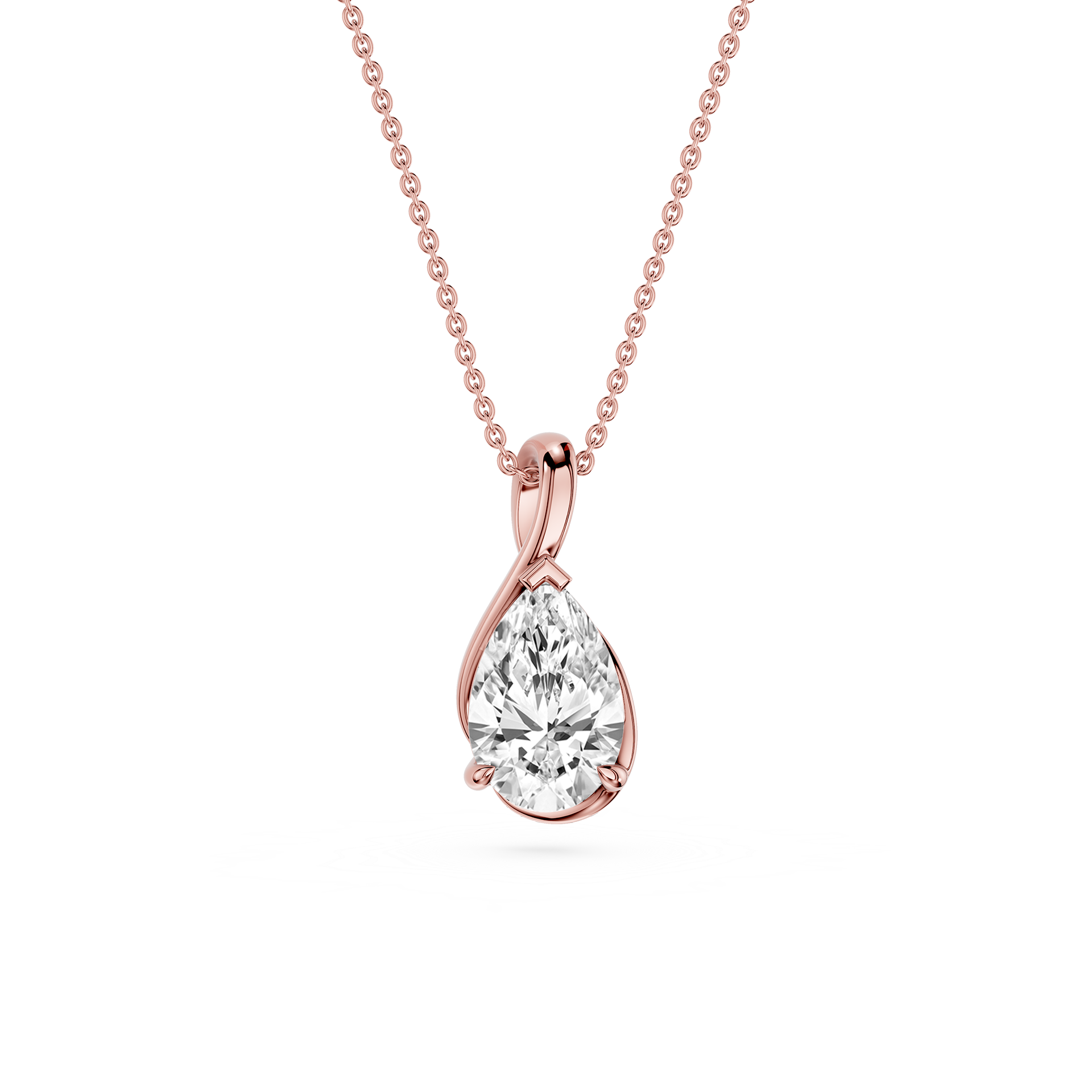 Pear Cut Lab Grown Diamond Twist Wrap Pendant Necklace